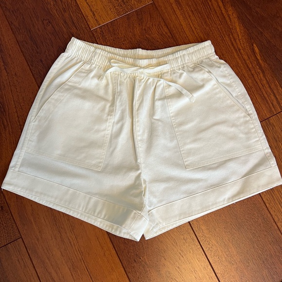 Linen blend off-white shorts size small - Picture 3 of 9